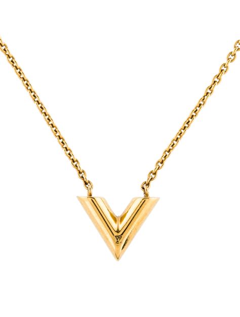 louis vuitton v necklace gold